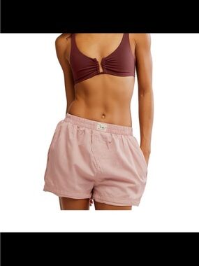 NWT free people women’s day to day solid boxer shorts pink size small
